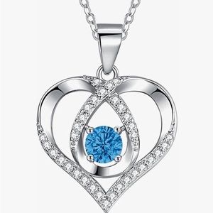 Birthstone Heart Pendant Necklace NWOT